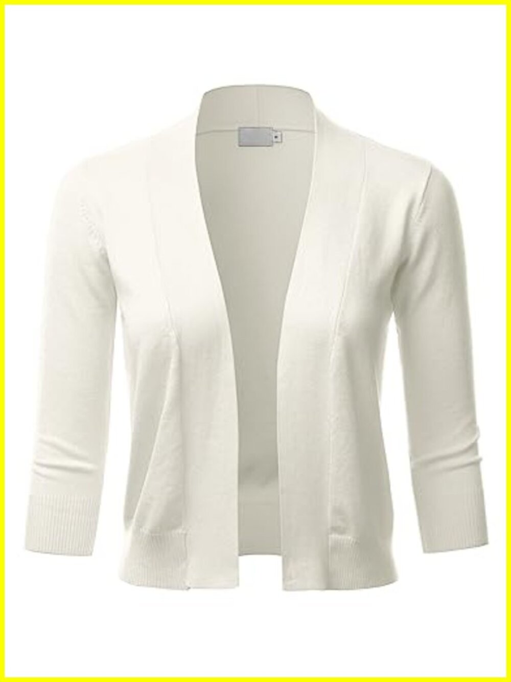 Women's 3/4 Sleeve Open Front Cropped Bolero Cardigan Shrugs for Dresses